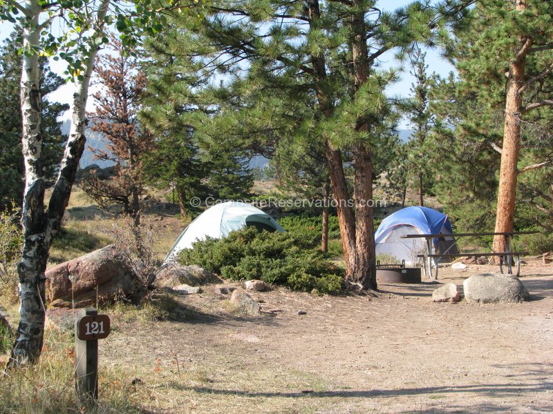 Campsite 121 in Moraine Park Campground at Rocky Mountain National Park